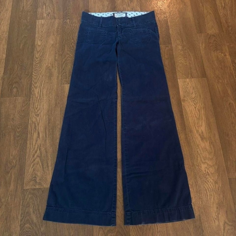 Y2K Mall Core Twee Style Abercrombie & Fitch Blue Corduroy Flared Stretch Pants
